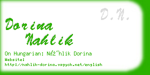 dorina nahlik business card